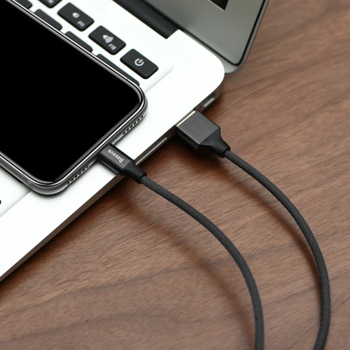Kup Baseus Yiven kabel s textilním opletem USB / Lightning 1,8M černý (CALYW-A01) - BSU2253BLK - {ean13} - Sklep Home Screen