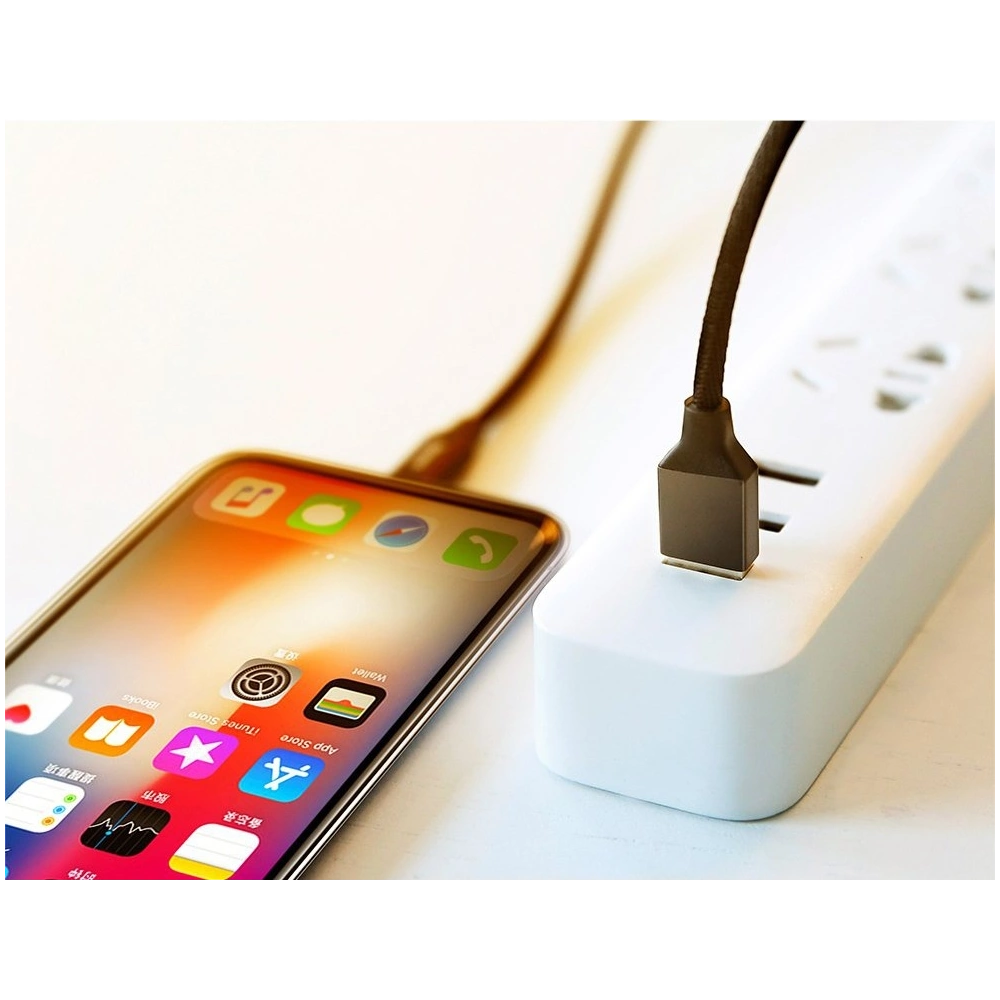 Baseus Yiven kabel przewód w materiałowym oplocie USB / Lightning 1,8M czarny (CALYW-A01)