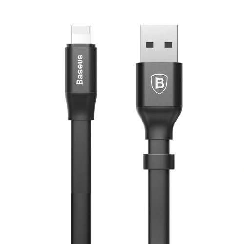 Kup Baseus Nimble lapos USB / Lightning kábel 2A tartóval 0,23M fekete (CALMBJ-B01) - BSU2255BLK - {ean13} - Sklep Home Screen