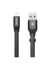 Buy Baseus Nimble Flat Portable USB / Lightning Cable with Buckle 2A 0,23M black (CALMBJ-B01) - BSU2255BLK - {ean13} - Home Screen Store Europe