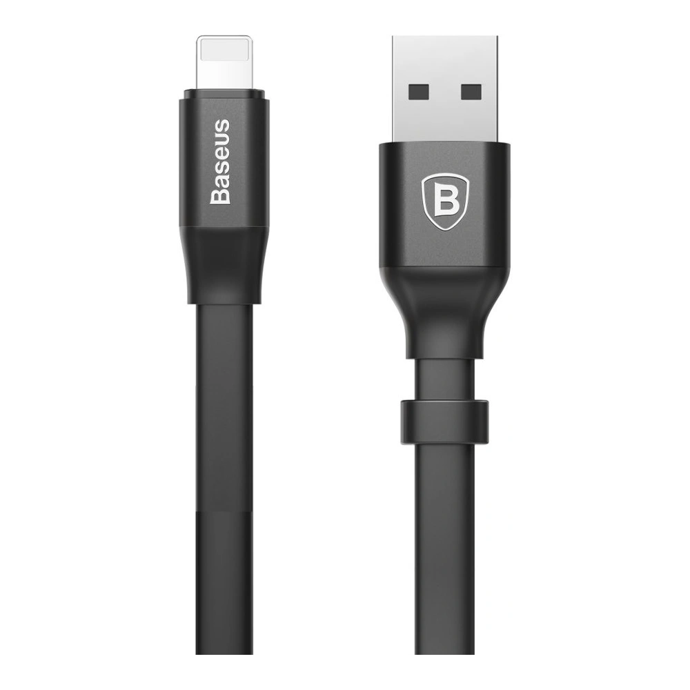 Baseus Nimble płaski kabel przewód USB / Lightning z uchwytem 2A 0,23M czarny (CALMBJ-B01)