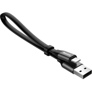Baseus Nimble Flat Portable USB / Lightning Cable with Buckle 2A 0,23M black (CALMBJ-B01)