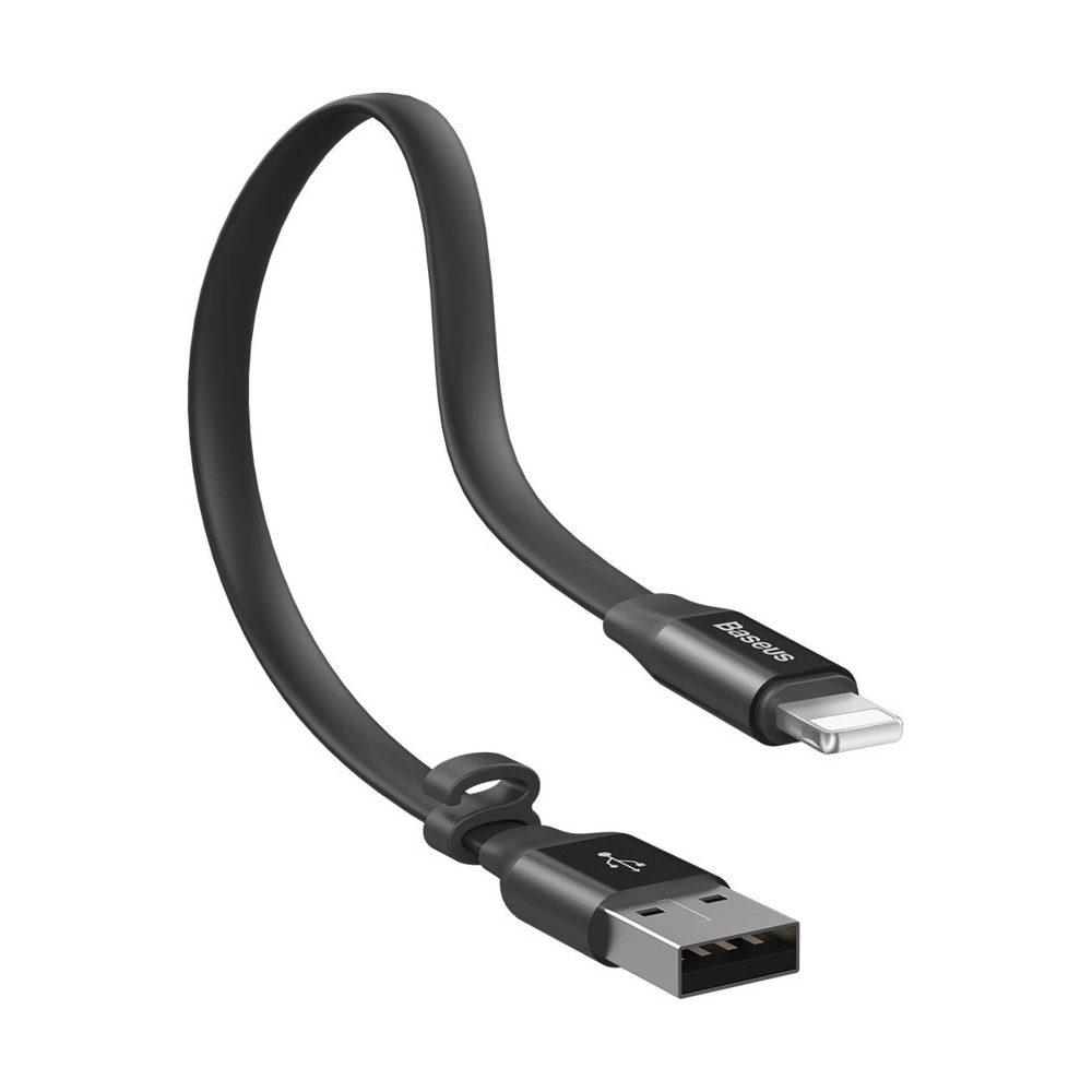 Baseus Nimble płaski kabel przewód USB / Lightning z uchwytem 2A 0,23M czarny (CALMBJ-B01)