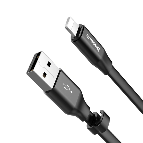 Kup Baseus Nimble lapos USB / Lightning kábel 2A tartóval 0,23M fekete (CALMBJ-B01) - BSU2255BLK - {ean13} - Sklep Home Screen