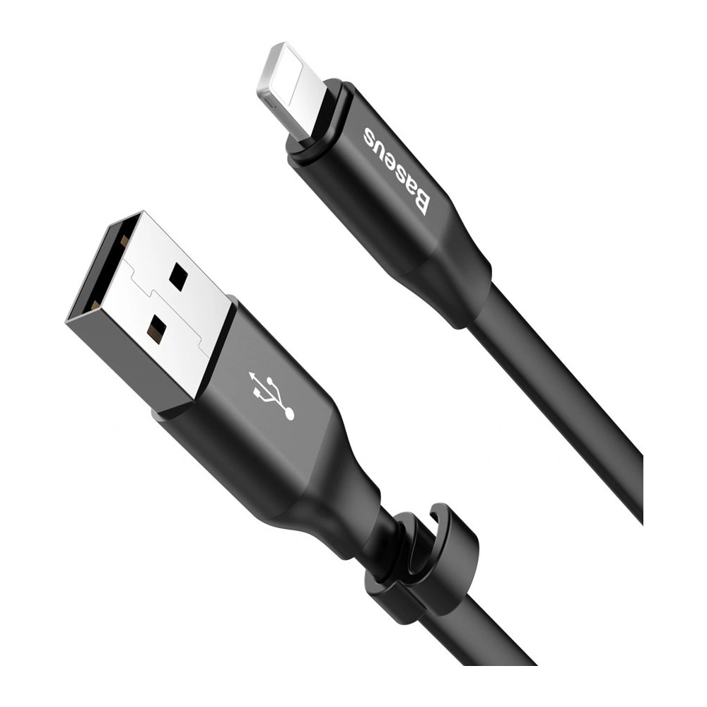 Baseus Nimble płaski kabel przewód USB / Lightning z uchwytem 2A 0,23M czarny (CALMBJ-B01)