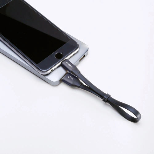 Kup Baseus Nimble lapos USB / Lightning kábel 2A tartóval 0,23M fekete (CALMBJ-B01) - BSU2255BLK - {ean13} - Sklep Home Screen