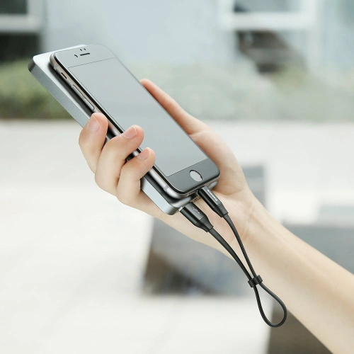 Kup Baseus Nimble cablu plat USB / Lightning cu suport 2A 0,23M negru (CALMBJ-B01) - BSU2255BLK - {ean13} - Sklep Home Screen