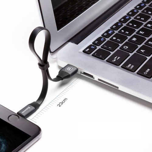 Kup Baseus Nimble cablu plat USB / Lightning cu suport 2A 0,23M negru (CALMBJ-B01) - BSU2255BLK - {ean13} - Sklep Home Screen