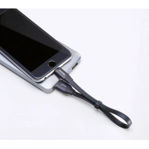 Baseus Nimble Flat Portable USB / Lightning Cable with Buckle 2A 0,23M black (CALMBJ-B01)