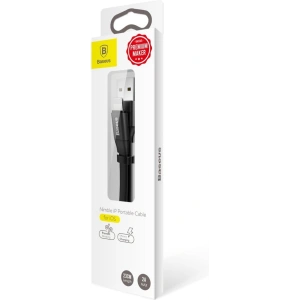 Baseus Nimble Flat Portable USB / Lightning Cable with Buckle 2A 0,23M black (CALMBJ-B01)