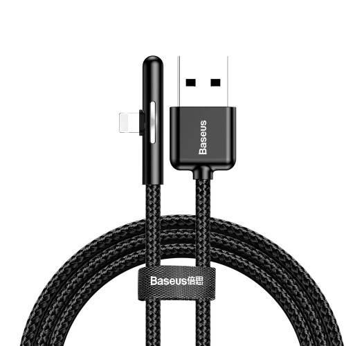 Buy Baseus Mobile Game Elbow Cable USB Lightning with Nylon Braid 2.4A 1m black (CAL7C-A01) - BSU2283BLK - {ean13} - Home Screen Store Europe