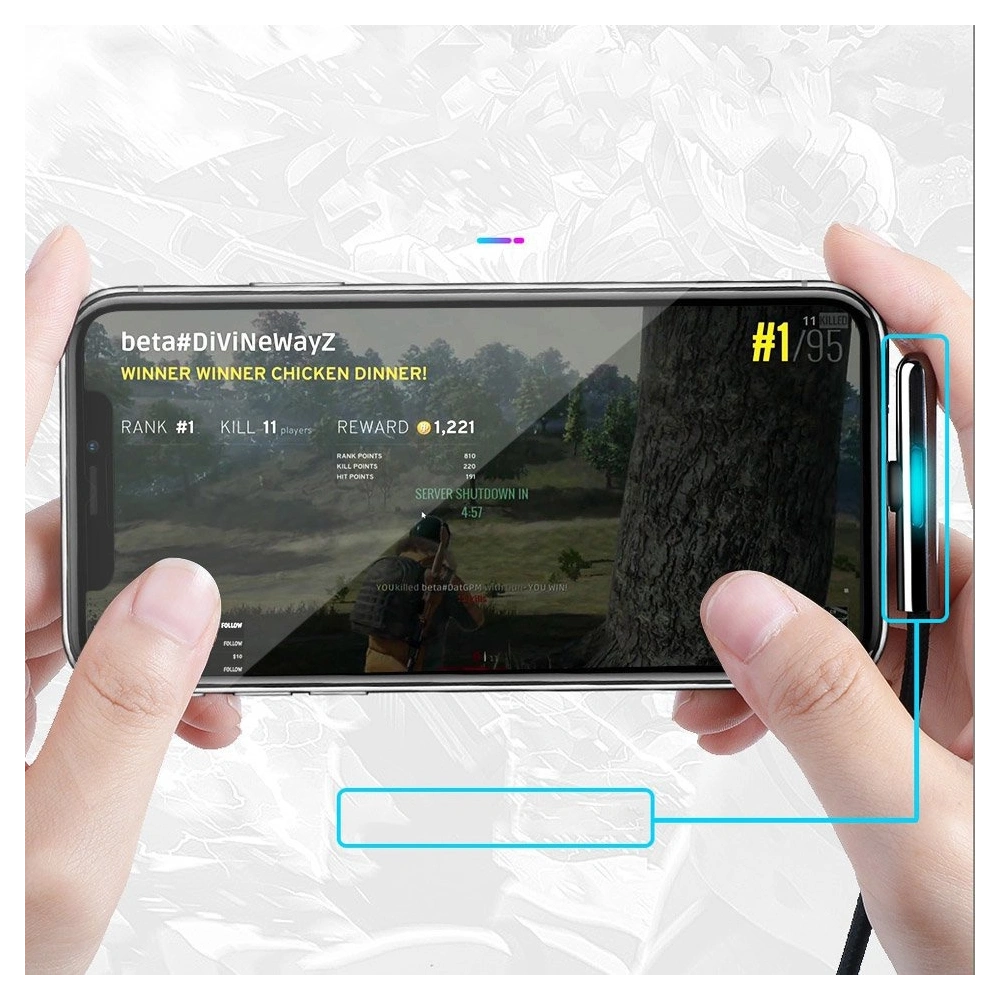 Baseus kątowy nylonowy kabel przewód USB Lightning dla graczy 2.4A 1m czarny (CAL7C-A01)