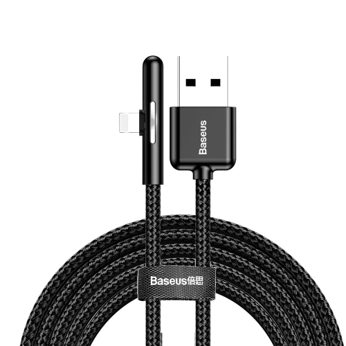 Kup Baseus úhlový nylonový kabel USB Lightning pro hráče 1.5A 2m černý (CAL7C-B01) - BSU2285BLK - {ean13} - Sklep Home Screen