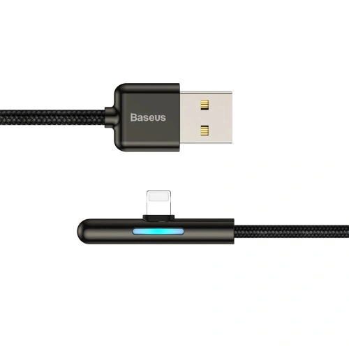 Kup Baseus úhlový nylonový kabel USB Lightning pro hráče 1.5A 2m černý (CAL7C-B01) - BSU2285BLK - {ean13} - Sklep Home Screen