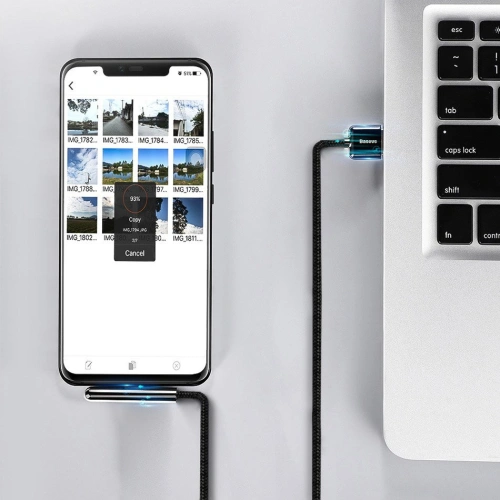 Kup Baseus úhlový nylonový kabel USB Lightning pro hráče 1.5A 2m černý (CAL7C-B01) - BSU2285BLK - {ean13} - Sklep Home Screen