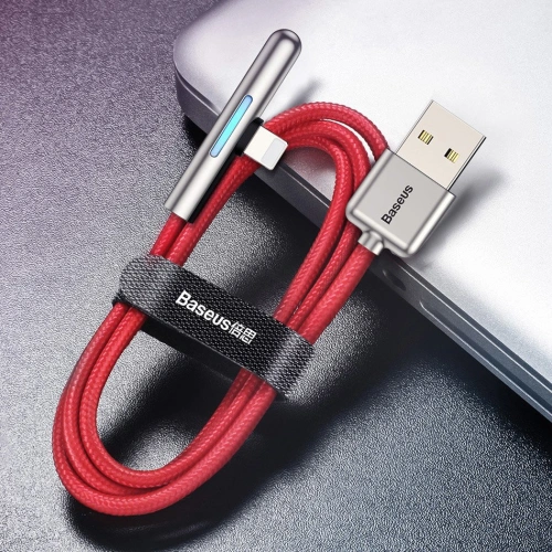 Kup Baseus úhlový nylonový kabel USB Lightning pro hráče 1.5A 2m černý (CAL7C-B01) - BSU2285BLK - {ean13} - Sklep Home Screen