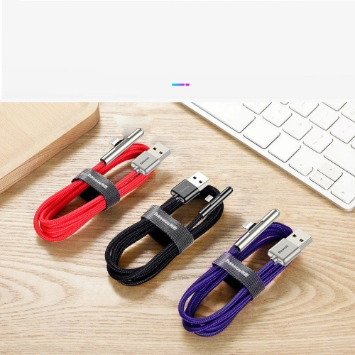 Kup Baseus úhlový nylonový kabel USB Lightning pro hráče 1.5A 2m černý (CAL7C-B01) - BSU2285BLK - {ean13} - Sklep Home Screen