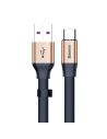 Baseus Cablu simplu plat USB / USB Tip C SuperCharge 5A 40W Quick Charge 3.0 QC 3.0 23cm aurie (CATMBJ-BV3)