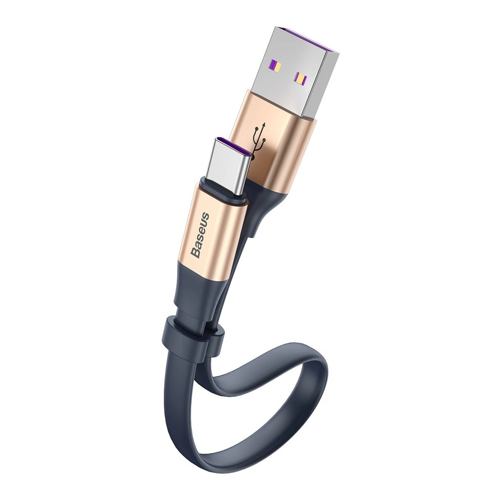 Baseus Simple płaski kabel przewód USB / USB Typ C SuperCharge 5A 40W Quick Charge 3.0 QC 3.0 23cm złoty (CATMBJ-BV3)