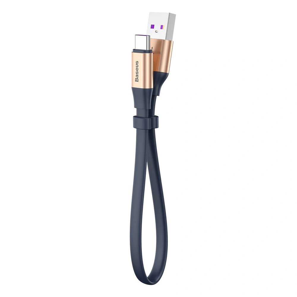 Baseus Simple płaski kabel przewód USB / USB Typ C SuperCharge 5A 40W Quick Charge 3.0 QC 3.0 23cm złoty (CATMBJ-BV3)