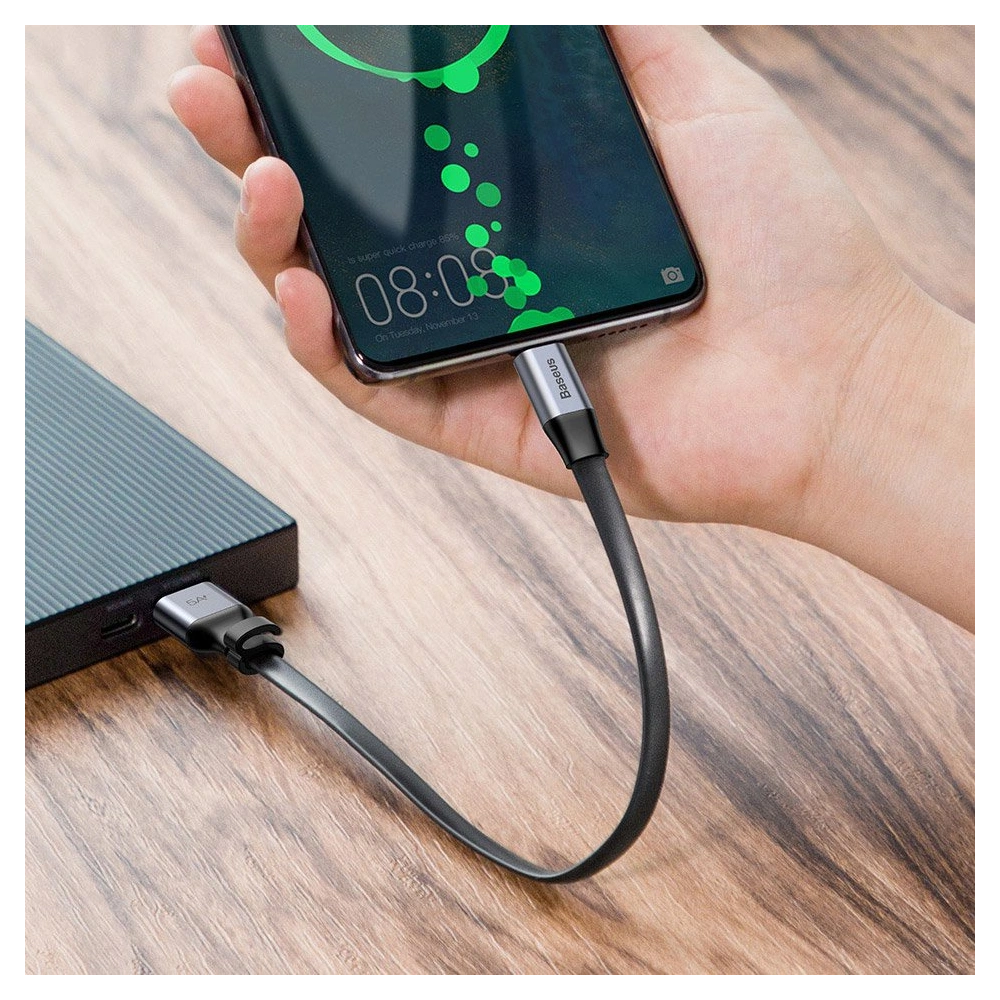 Baseus Simple płaski kabel przewód USB / USB Typ C SuperCharge 5A 40W Quick Charge 3.0 QC 3.0 23cm złoty (CATMBJ-BV3)