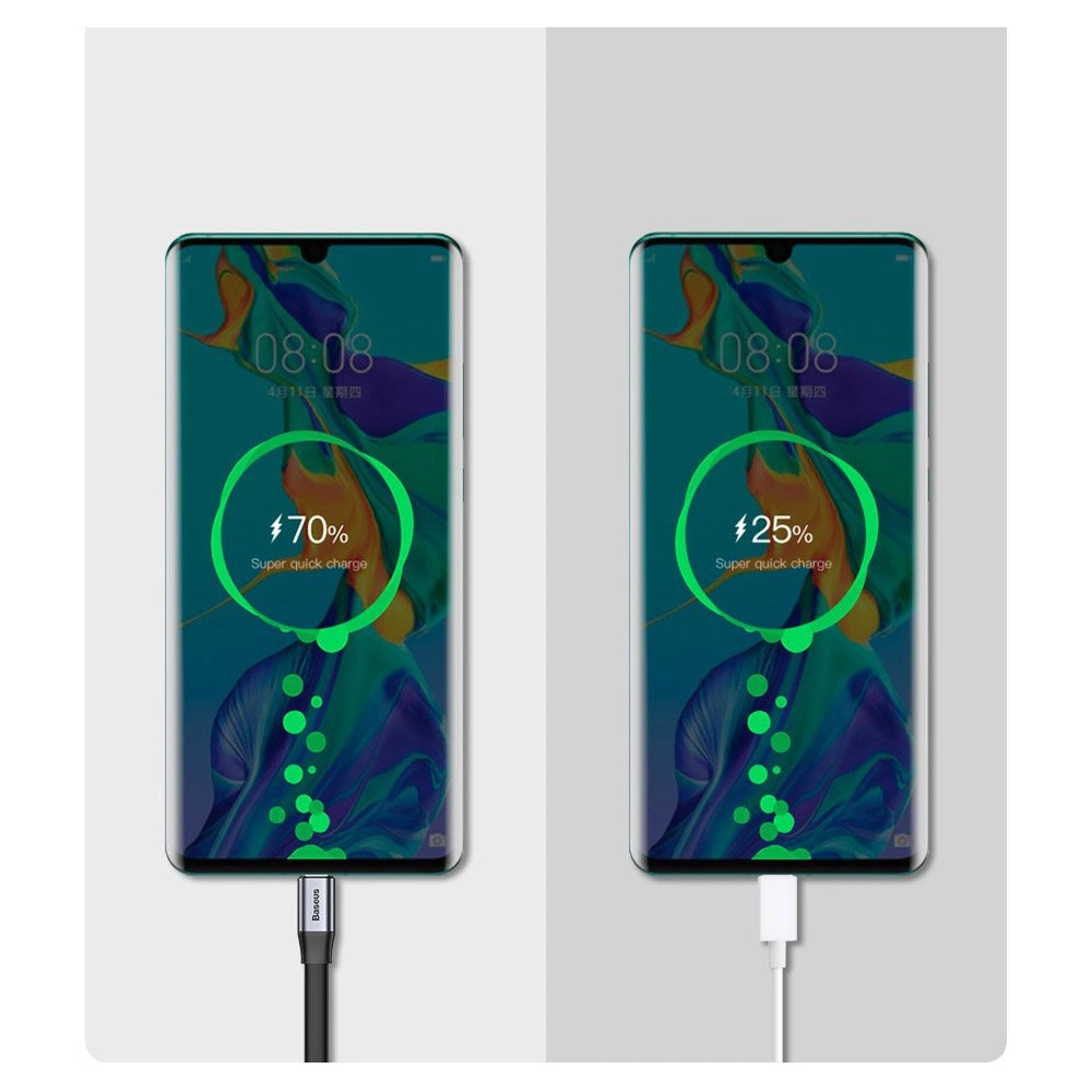 Baseus Simple płaski kabel przewód USB / USB Typ C SuperCharge 5A 40W Quick Charge 3.0 QC 3.0 23cm złoty (CATMBJ-BV3)