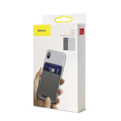 Buy Baseus back stick silicone card bag French grey (ACKD-B0G) - BSU2328GRY - {ean13} - Home Screen Store Europe
