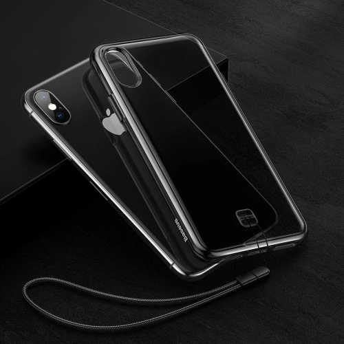 Kup Baseus Átlátszó Key megerősített tok gélkerettel Apple iPhone XS Max fekete (WIAPIPH65-QA01) - BSU2330BLK - {ean13} - Sklep Home Screen