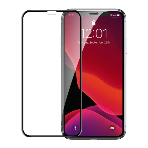 Buy Baseus 0.23mm curved-screen tempered glass screen protector with crack-resistant edges For iPhone XR / iPhone 11 Black (SGAPIPH6 - BSU2348BLK - {ean13} - Home Screen Store Europe