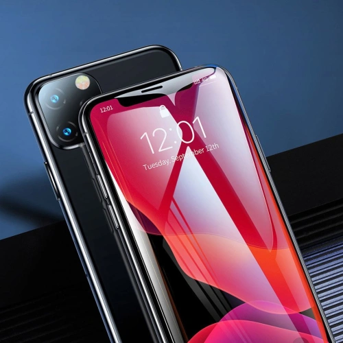 Kup Baseus sticlă temperată pentru întreg ecranul Full Screen cu ramă 0.23mm 9H Apple iPhone 11/XR + poziționer negru (SGAPIPH61-APE01) - BSU2348BLK - {ean13} - Sklep Home Screen
