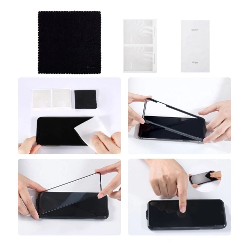 Kup Baseus sticlă temperată pentru întreg ecranul Full Screen cu ramă 0.23mm 9H Apple iPhone 11/XR + poziționer negru (SGAPIPH61-APE01) - BSU2348BLK - {ean13} - Sklep Home Screen