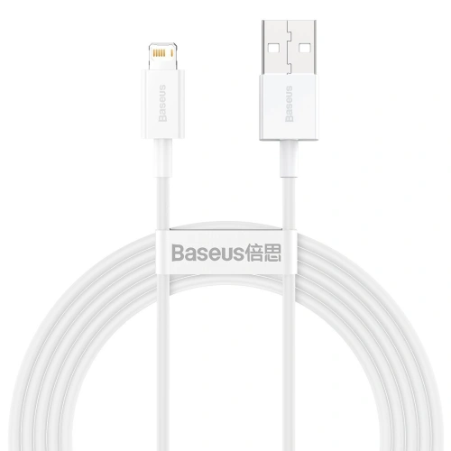 Kup USB kábel Lightninghoz Baseus Superior Series, 2.4A, 2m (fehér) - BSU2363WHT - {ean13} - Sklep Home Screen