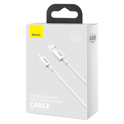Kup Kabel USB do USB-C Baseus Superior Series, 66W, 1m (biały) - BSU2368WHT - {ean13} - Sklep Home Screen