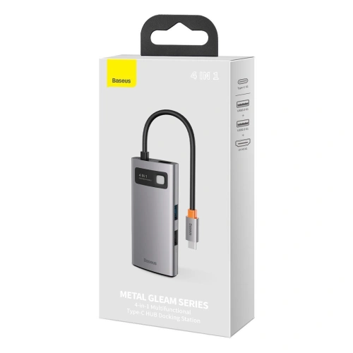 Kup Hub 4w1 Baseus Metal Gleam Series, USB-C na USB 3.0 + USB 2.0 + HDMI + USB-C PD - BSU2370 - {ean13} - Sklep Home Screen