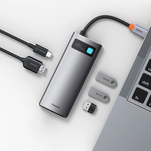 Kup Hub 5w1 Baseus Metal Gleam Series, USB-C 3x USB 3.0 + HDMI + USB-C PD-hoz - BSU2371 - {ean13} - Sklep Home Screen