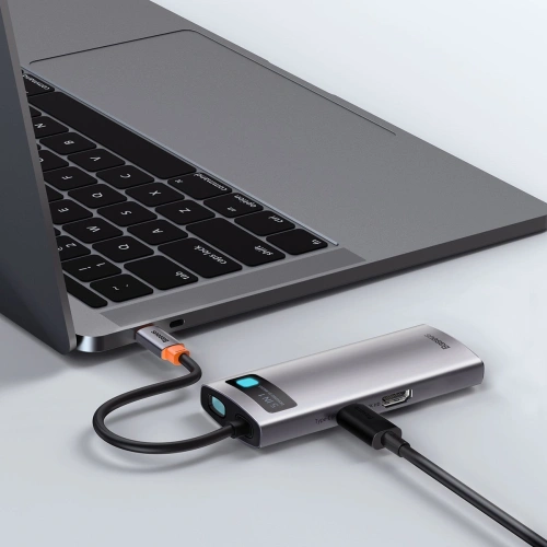 Kup Hub 5w1 Baseus Metal Gleam Series, USB-C 3x USB 3.0 + HDMI + USB-C PD-hoz - BSU2371 - {ean13} - Sklep Home Screen