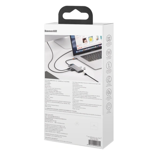 Kup Hub 6w1 Baseus Metal Gleam Series, USB-C do 3x USB 3.0 + HDMI + USB-C PD + Ethernet RJ45 - BSU2372 - {ean13} - Sklep Home Screen