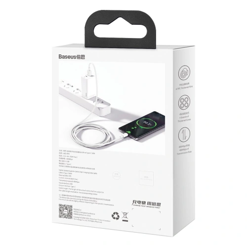 Kup Baseus USB-zu-USB-C-Kabel Superior Series, 66W, 2m (weiß) - BSU2380WHT - {ean13} - Sklep Home Screen