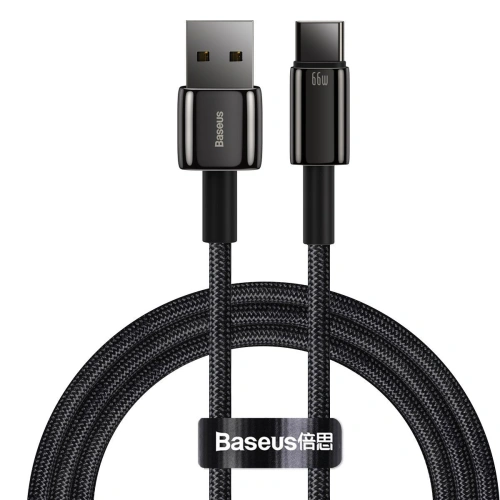 Kup USB-C USB kábel Baseus Tungsten Gold, 66W, 1m (fekete) - BSU2382BLK - {ean13} - Sklep Home Screen