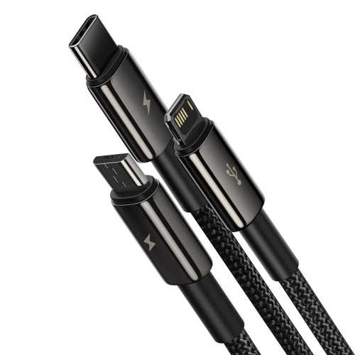Kup Baseus 1.5m USB 3-in-1 Kabel Tungsten Gold, USB zu micro USB / USB-C / Lightning, 3.5A, (schwarz) - BSU2383BLK - {ean13} - Sklep Home Screen