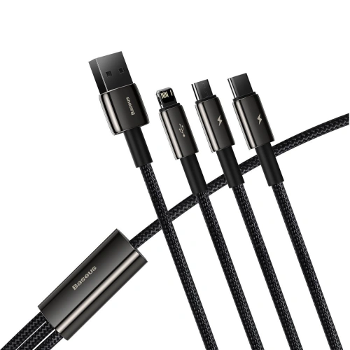 Kup Kabel USB 3w1 Baseus Tungsten Gold, USB do micro USB / USB-C / Lightning, 3.5A, 1.5m (černý) - BSU2383BLK - {ean13} - Sklep Home Screen