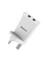 Baseus încărcător de rețea 2x USB 2.1A 10,5W (priză UK) alb (CCFS-S02)
