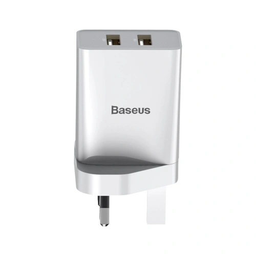 Kup Baseus încărcător de rețea 2x USB 2.1A 10,5W (priză UK) alb (CCFS-S02) - BSU2401WHT - {ean13} - Sklep Home Screen