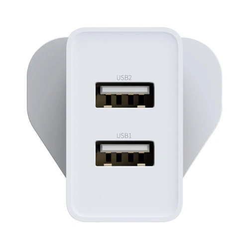 Kup Baseus ładowarka sieciowa 2x USB 2.1A 10,5W (wtyczka UK) biały (CCFS-S02) - BSU2401WHT - {ean13} - Sklep Home Screen