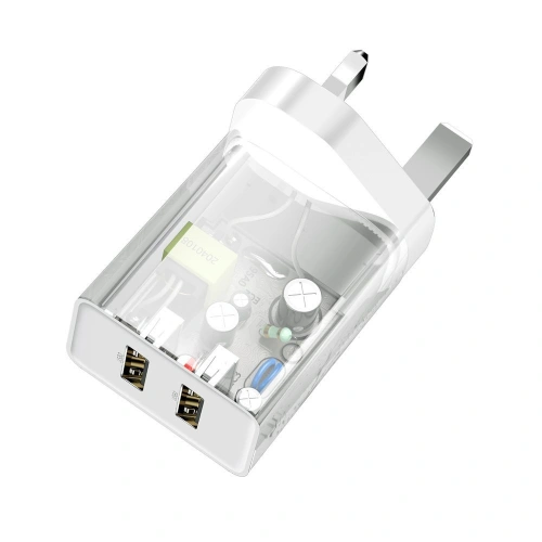 Kup Baseus încărcător de rețea 2x USB 2.1A 10,5W (priză UK) alb (CCFS-S02) - BSU2401WHT - {ean13} - Sklep Home Screen