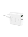 Încărcător de rețea PURO Mini Fast Travel Charger USB-A + USB-C Power Delivery 32W (alb)