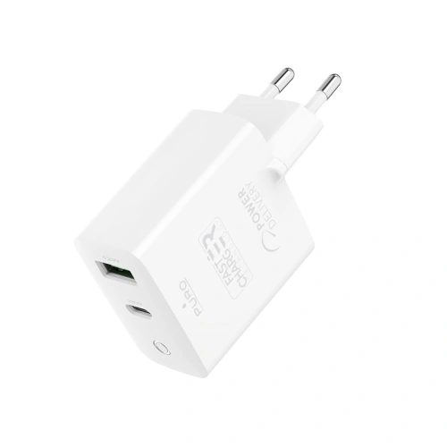 Kup PURO Mini-Schnellladegerät für unterwegs USB-A + USB-C Power Delivery 32W (weiß) - PUR411WHT - {ean13} - Sklep Home Screen