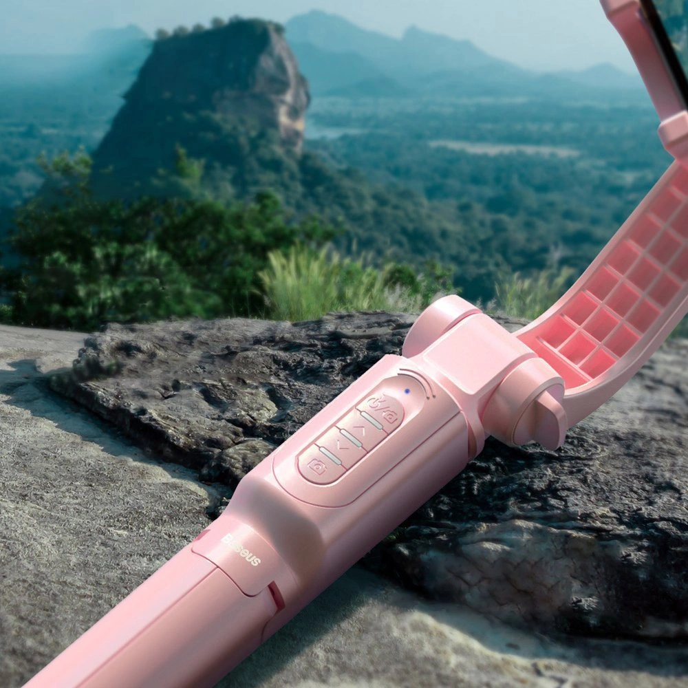 Baseus selfie stick teleskopowy rozsuwany kijek do selfie statyw z pilotem Bluetooth różowy (SULH-04)