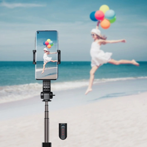Kup Baseus băţ de selfie telescopic extins cu stativ şi telecomandă Bluetooth roz (SULH-04) - BSU2446PNK - {ean13} - Sklep Home Screen