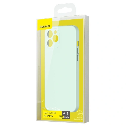 Kup Baseus Husa din Gel Silicagel lichid Elastic pentru Apple iPhone 12 Pro Mentă (WIAPIPH61P-YT6B) - BSU2478MNT - {ean13} - Sklep Home Screen